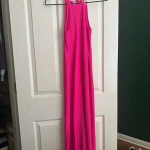 A New Day Bright Pink Pleated Dress